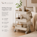 Wocixes™ FlexiMove 3-Tier Rolling Storage Organizer Cart
